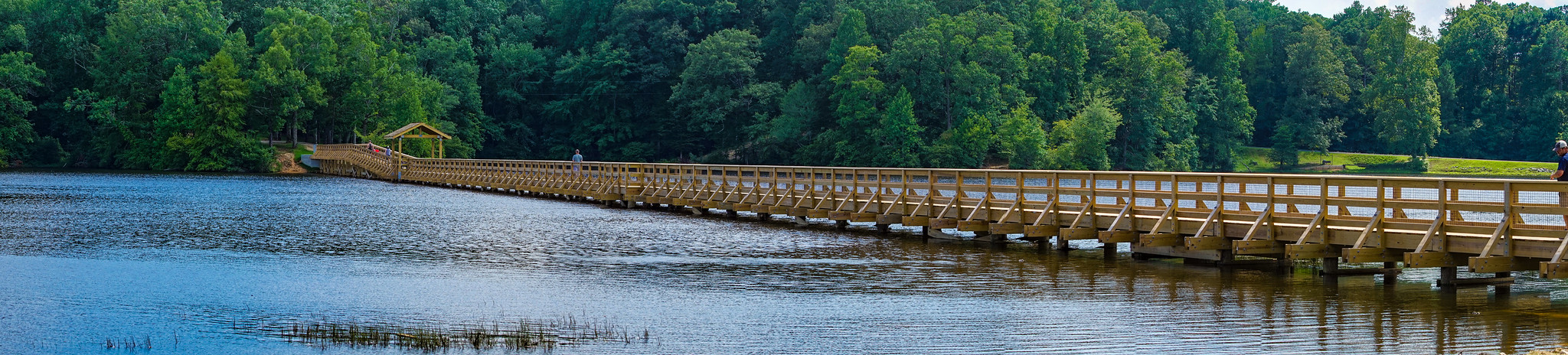  tlong wooden bridge at Chickasaw State Park in Tennessee 