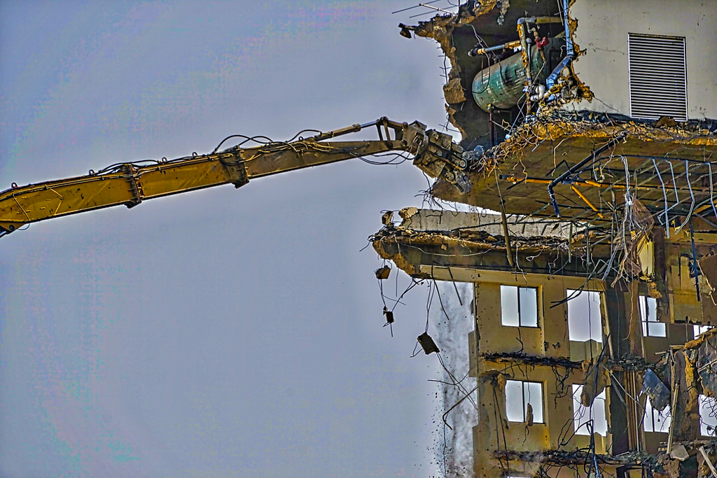 A building being destroyed