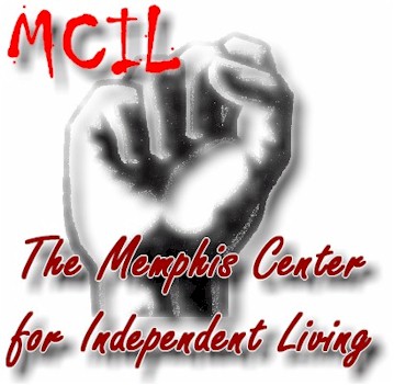 A stylized fist with M C I L, The Memphis Center for Independent Living.
