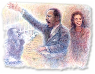Dr. Martin Luther King and Coretta Scott King by Sher Stewart.