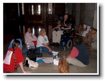 Sit-in activists discuss tactics.