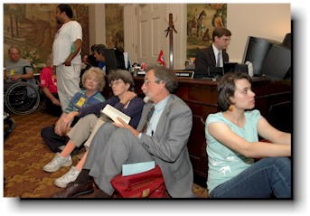 Activists take-over Bredesen's Office June 20, 2005. Photo by Al Levison.