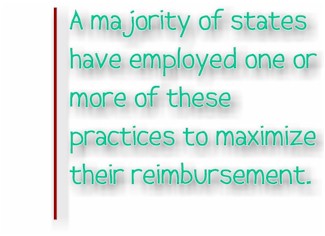 A majority of states have employed one or more of these practices to maximize their reimbursement.