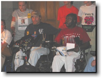 Activists organize a press conference.