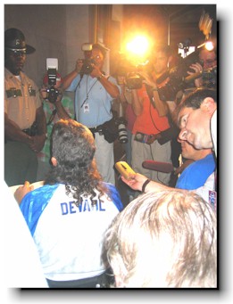 Press conference with activists.