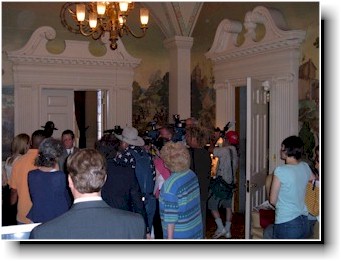 Outside the governor's office.