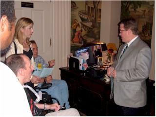 Monday morning in gov office, Randy Alexander. Lori Smith, and Glen Barnhill present the ASK (demands).