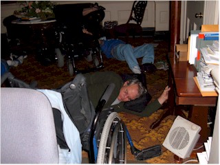 Monday night, Louis Patrick foreground Randy background.